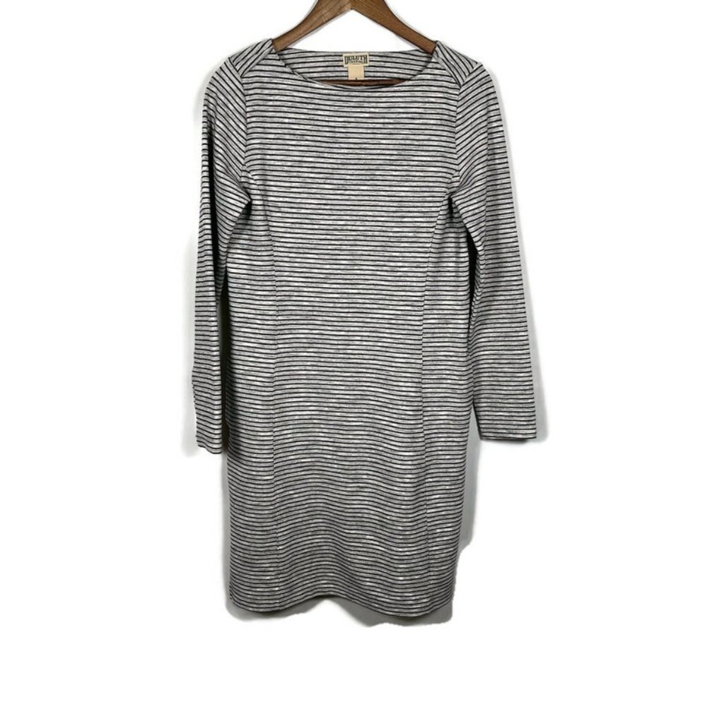 Duluth Trading Co Womens Ponte Pro Striped Dress Size S Pockets Comfy Travel